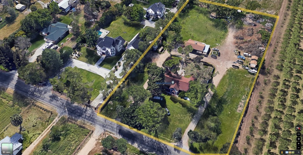 Native Directions Three Rivers Indian Lodge in Manteca, CA. Picture captured from Google Earth, taken in August of 2023.